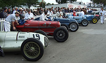 assembly area prior to the Goodwood Trophy race