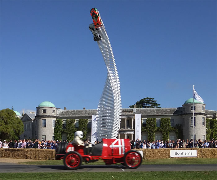 Goodwood House and the spectacular 40-metre high Mazda Sculpture