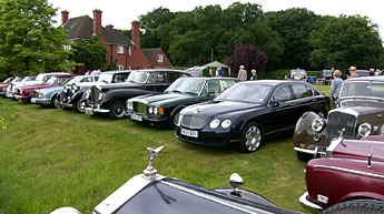 Some of the cars display on the lawns