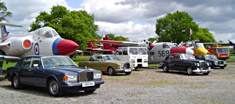 Club cars and exhibits.